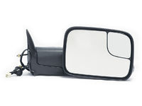 1998-2002 Dodge Ram 2500 (w/factory towing package) - Extendable Towing Mirror / Passenger side (Power Heated, Flip out head, Black, Foldaway)