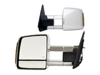 2008-2013 Toyota Sequoia - Extendable Towing Mirrors / Pair (Power Heated, w/Smoked Light, Dual Mirror, Chrome, Foldaway)